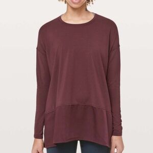 lululemon - Ease of Mind Long Sleeve Bordeaux Drama Wine Maroon Burgundy  - XL